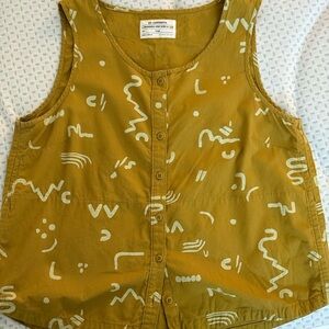 REÍ Yellow Patterned Sleeveless Top size large women